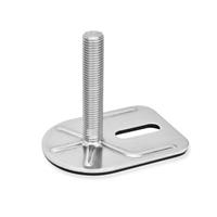 GN 43 Stainless Steel Levelling Feet Material AISI 304 (A2) with Fixing Lug Rectangular Shape